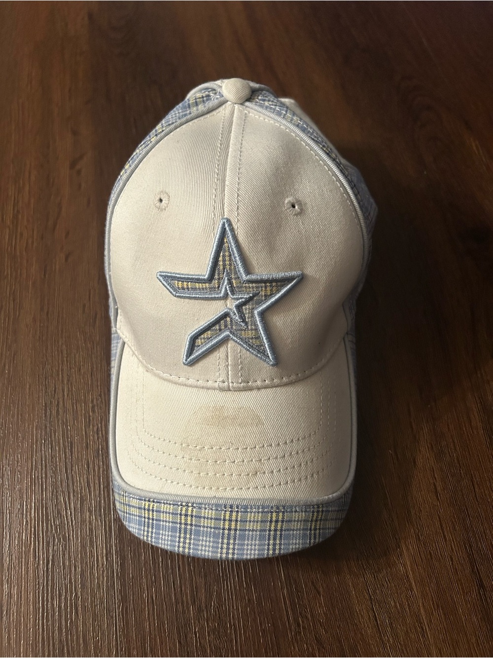 NEW MLB New Era Houston Astros Light Blue Plaid Baseball Cap OS